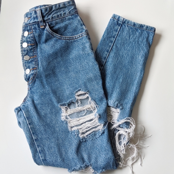 BONGO Denim - (bongo) Vintage 5 Button Hi-Waist Mom Jeans 5